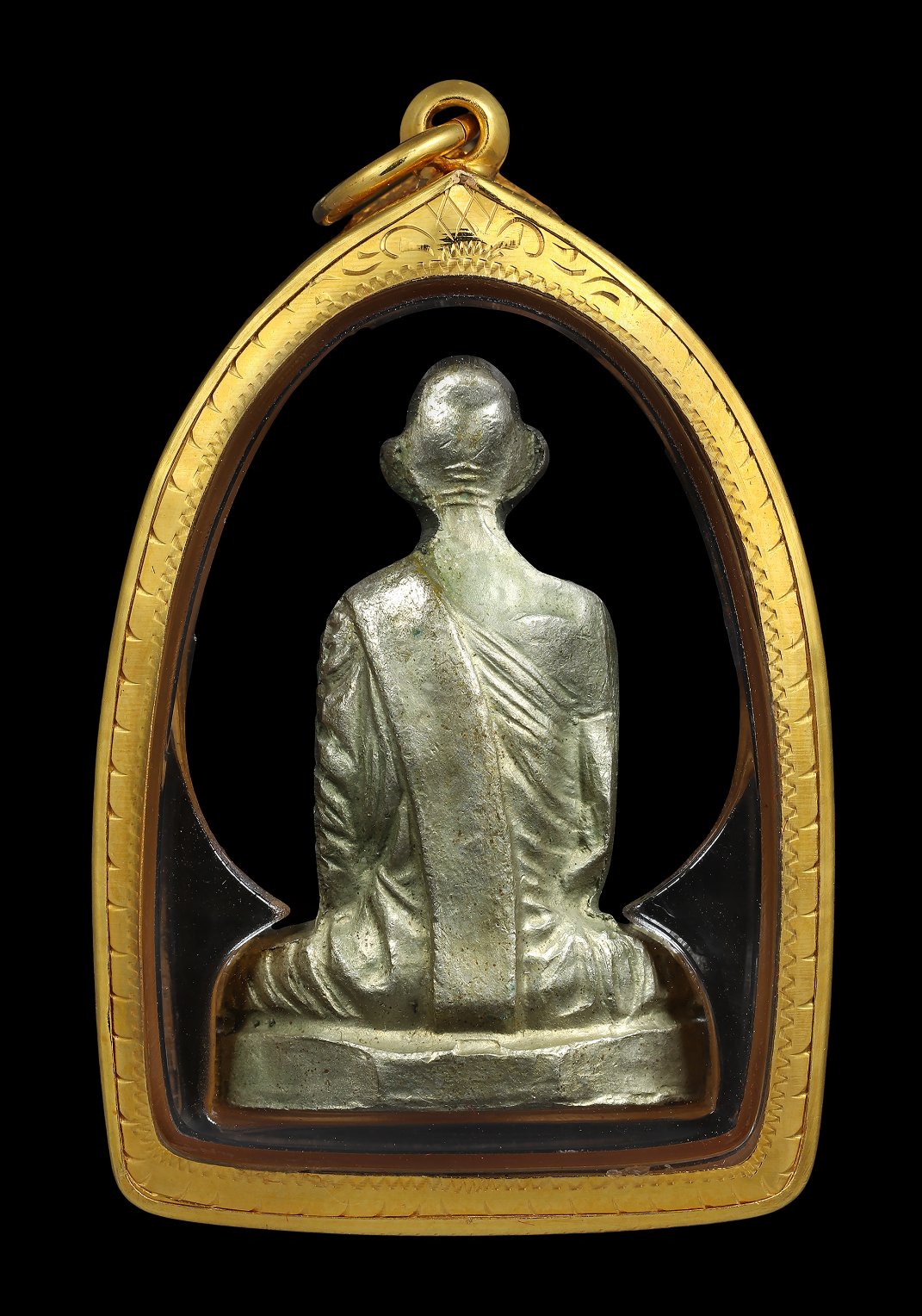 รูปหล่อปั้ม ลพ.เดิม ปี 2493 รุ่นเพดานโบสถ์ เนื้ออัลปาก้า หน้าผาก 6 เส้น เลี่ยมทอง สวยเดิม ไม่ผ่านการใช้