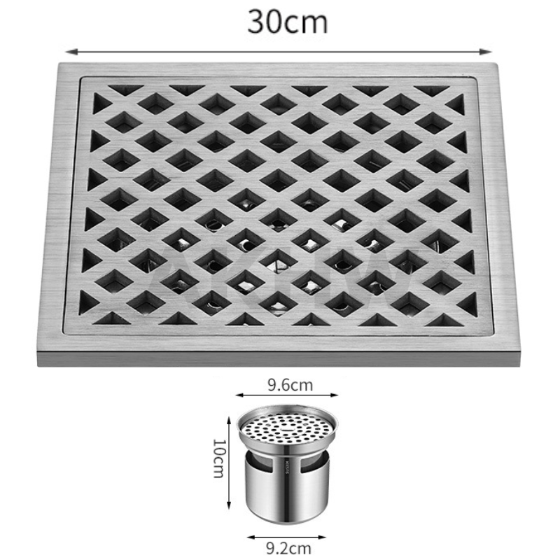 ตะแกรงน้ำทิ้ง ลายตาราง KingsMan ตะแกรงกันกลิ่น วัสดุสแตนเลสหนา SUS304 ไม่เป็นสนิม [ขายปลีก/ส่ง]