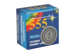 กุญแจลิ้นชัก/No.555,559/แป้นลอยเล็ก/5/8"x17มม./Excel