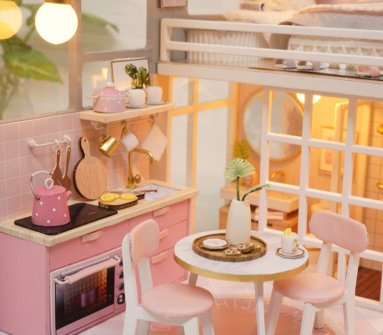 โมเดลบ้านตุ๊กตาสไตล์ล๊อฟธีมชมพู เจ้าหญิงแสนหวานPINK ANGEL HOUSE