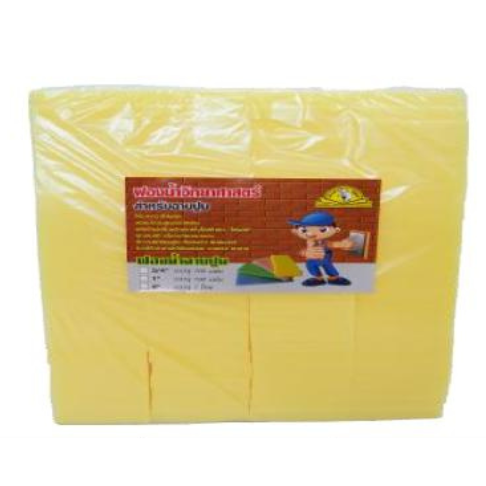 ฟองน้ำวิทยาศาสตร์ สำหรับฉาบปูน ขัดปูน ตราช้างเหลือง ขนาด 1" [สินค้าสั่งโรงงาน ขายยกห่อ (500แผ่น/ห่อ)]