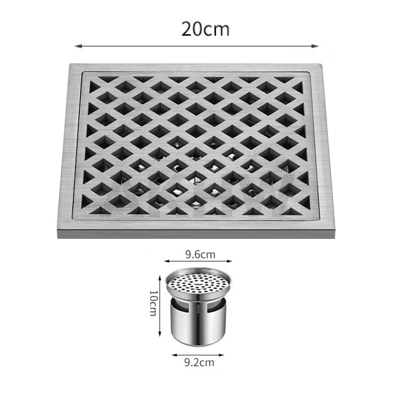 ตะแกรงน้ำทิ้ง ลายตาราง KingsMan ตะแกรงกันกลิ่น วัสดุสแตนเลสหนา SUS304 ไม่เป็นสนิม [ขายปลีก/ส่ง]