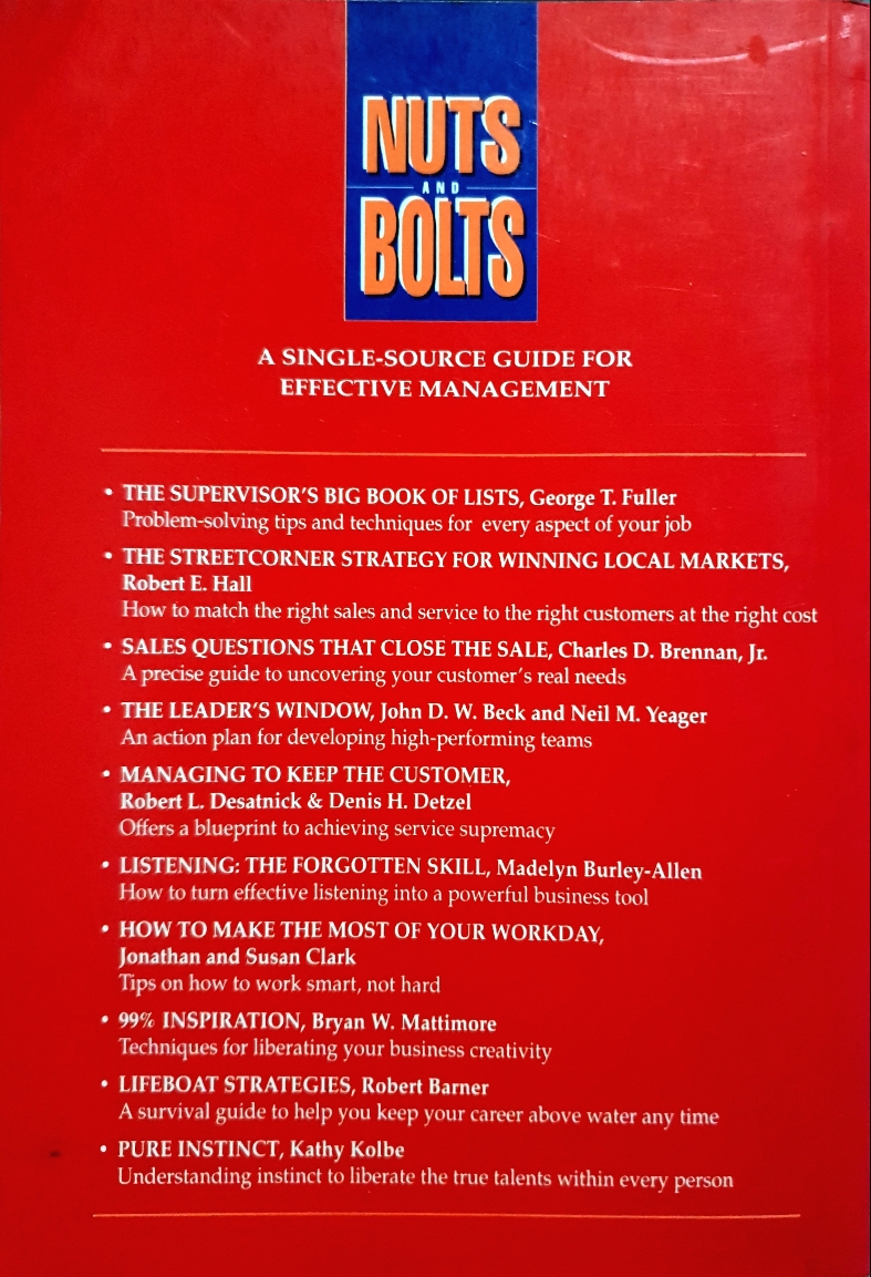 NUTS AND BOLTS A Single-Source Guide For Effective Management