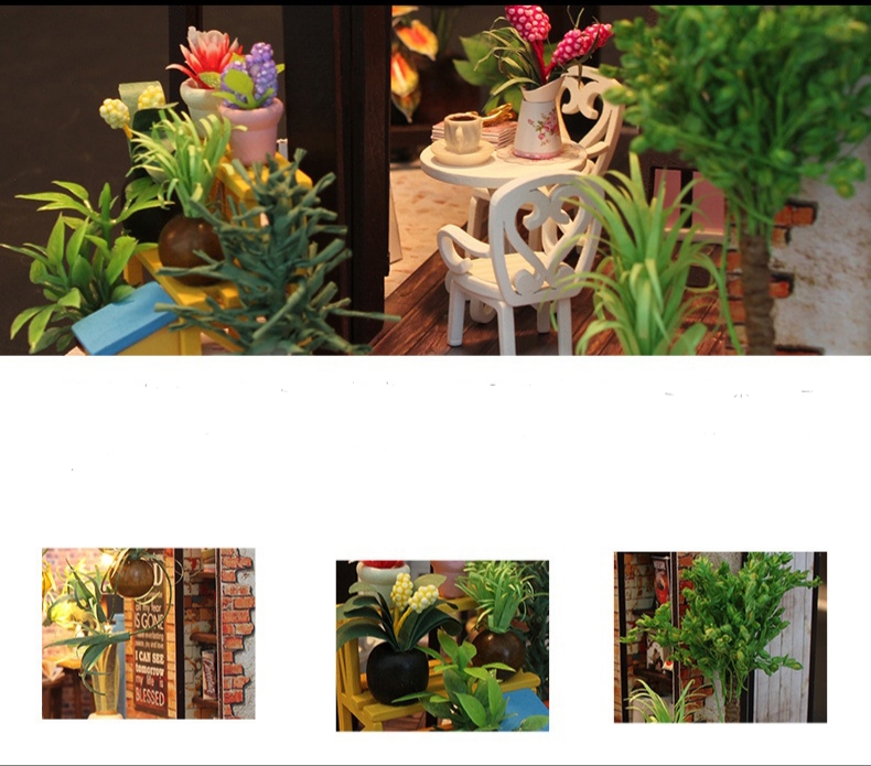 โมเดลจำลองcoffee cafe ร้านกาแฟจำลองสไตล์คาเฟ่ในสวนสวยแนวการ์เด้น