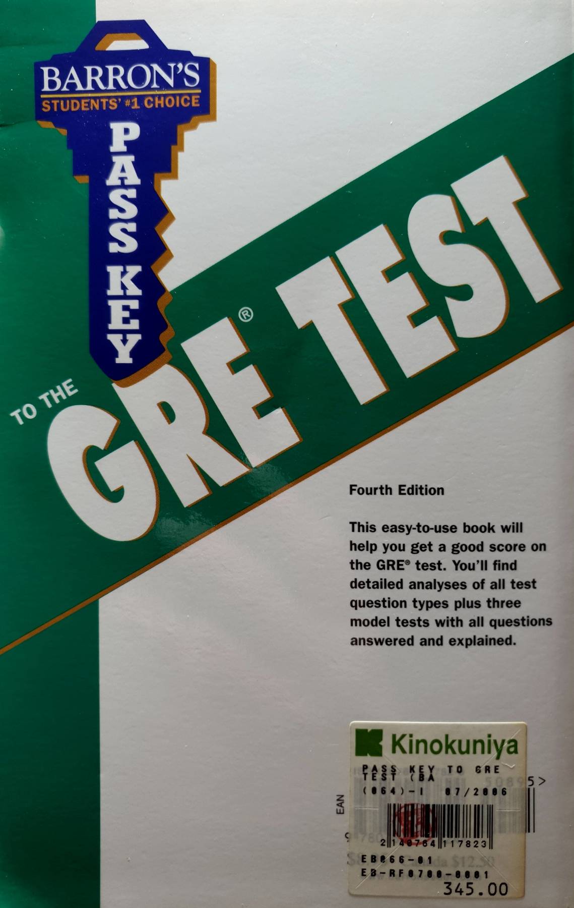 Barron's Pass Key to the GRE Test: Graduate Record Examination (Paperback)