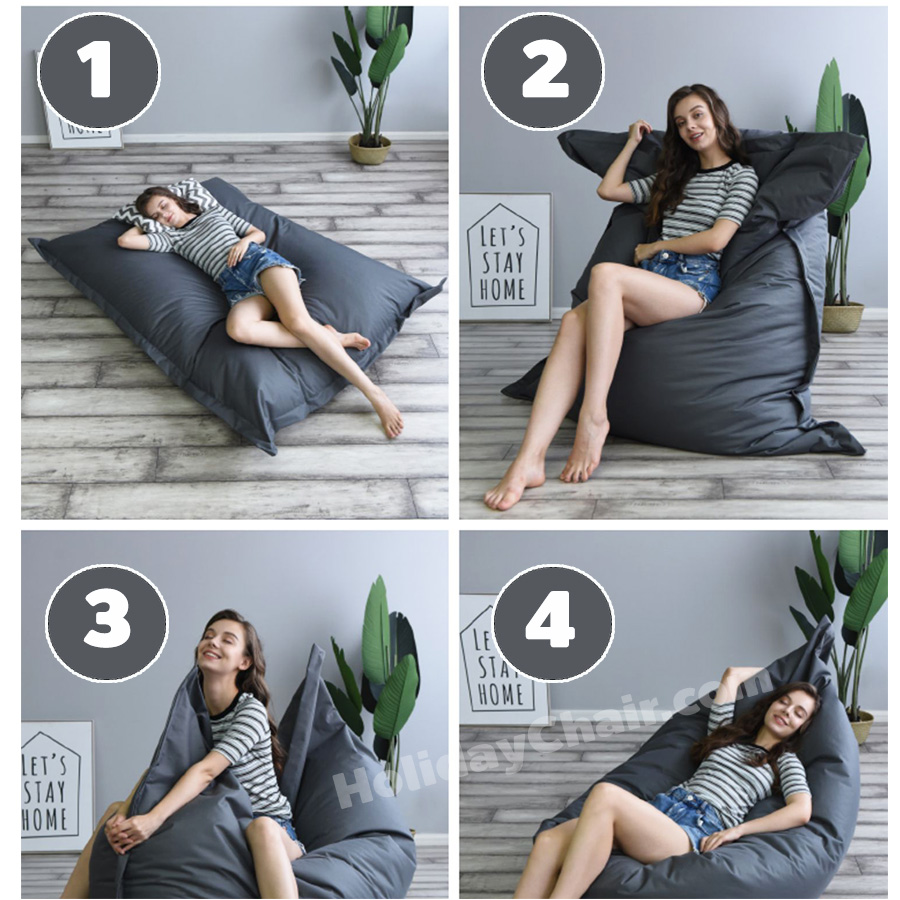 บีนแบ็ก ทรงสี่เหลี่ยมผืนผ้า หมอนบีนแบค เก้าอี้เม็ดโฟม bean bag บีนแบค เบาะเม็ดโฟม เบาะนั่งเม็ดโฟม ใช้งาน outdoorได้ เนื้อผ้าเคลือบด้วย PVC รุ่น HC-068