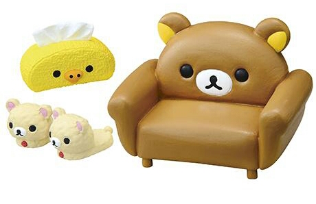 รีเม้นท์ของเล่นจิ๋วชุดห้องแสนหวานของริลักคุมะสีเหลืองRilakkuma room set