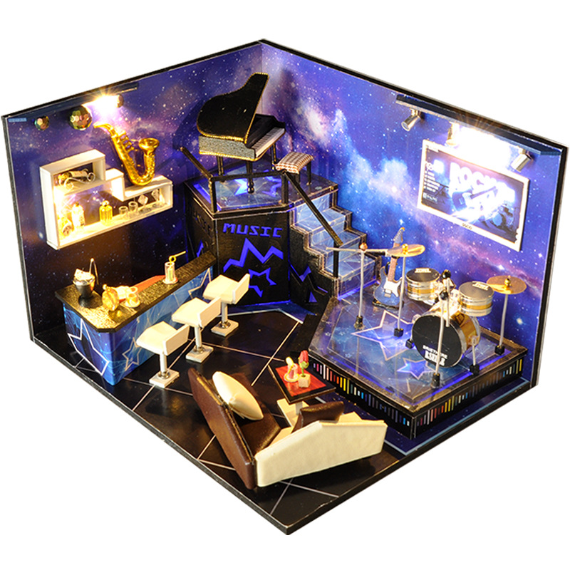 โมเดลคอนเสริต์จำลองห้องดนตรีจำลองสำหรับนักสะสมและรักการประดิษฐ์ TW3 star fantasy night building model