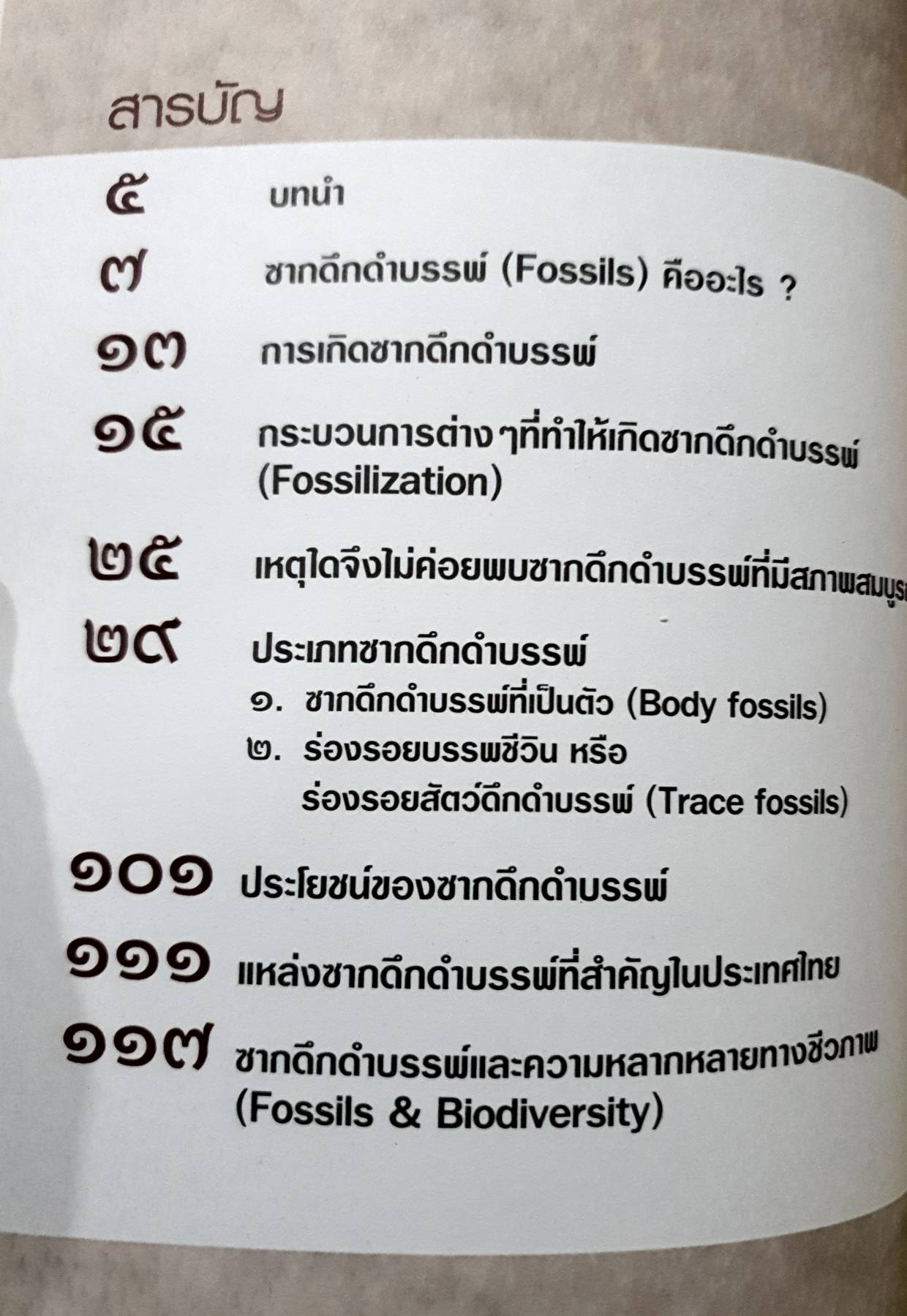 เริ่องความรู้ทั่วไป เกี่ยวกับซากดึกดำบรรพ์