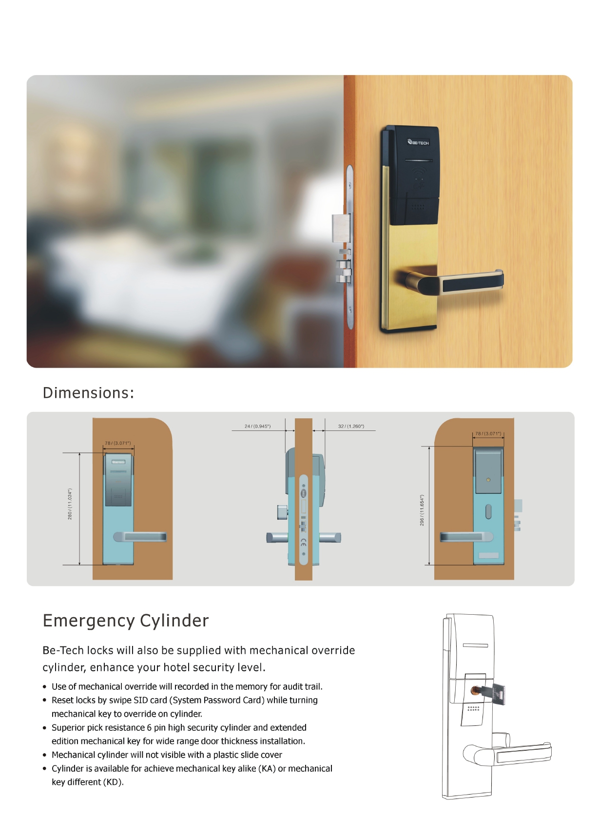 Hotel Lock G1A8M (เหมาะสำหรับที่พักอยู่ใกล้ทะเล)