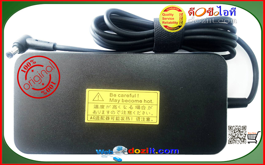Adapter Asus อะแดปเตอร์แท้ - Original Laptop Adapter for ASUS ROG GL502 GL502VT FX504 UX510UW N56J N56VM N56VZ N750 N500 G50 N53S N55 A15-120P1A PA-1121-28 19V 6.32A 120W 5.5x2.5mm (ประกัน 1 ปี)