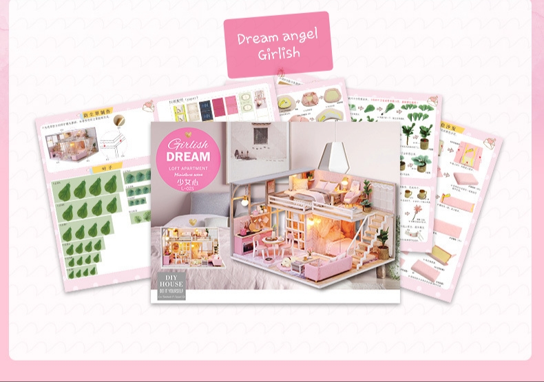 โมเดลจำลองบ้านจิ๋ว girlish dream สไตล์สาวหวานสำหรับนักประดิษฐ์และนักสะสมโมเดลโดยเฉพาะ