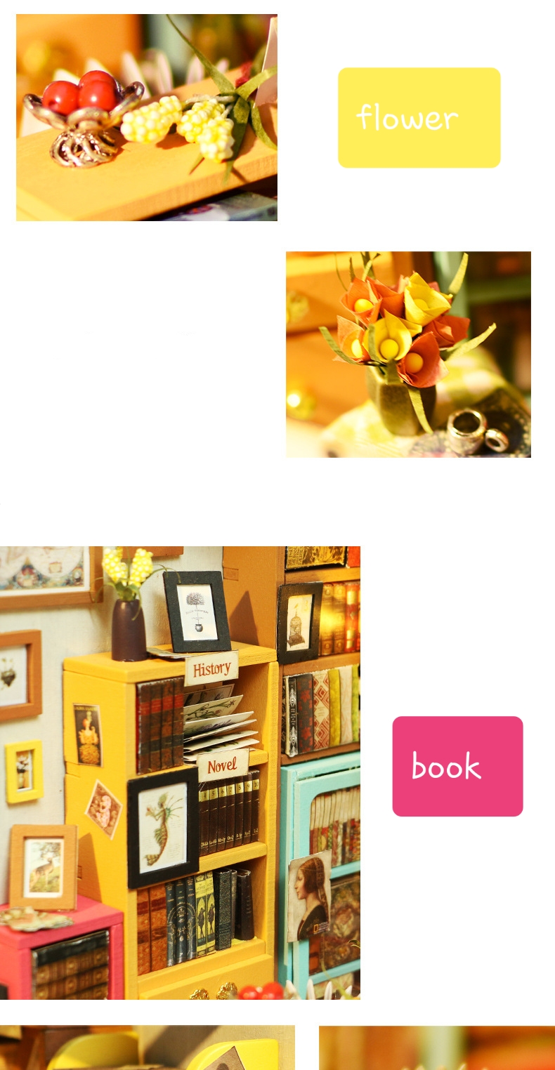 โมเดลห้องหนังสือจำลองสำหรับนักประดิษฐ์DIY HOUSE MINI รุ่น Model Book