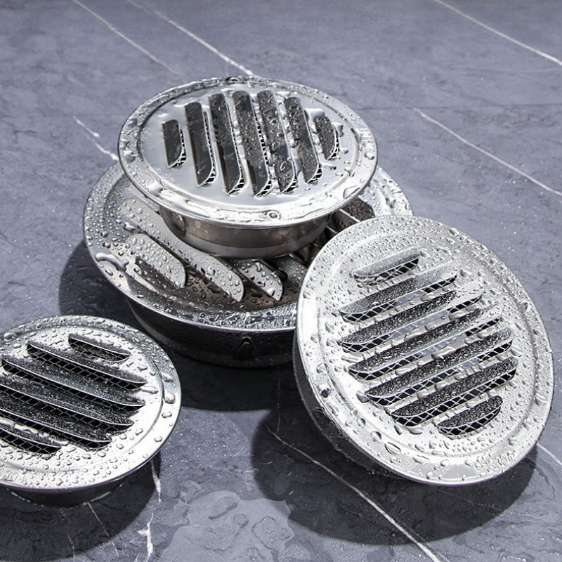 ตะแกรงระบายอากาศกลม/ฝาครอบท่ออากาศ KingsMan แบบไม่มีหมวกกันฝน SUS304 ทนทาน ไม่เป็นสนิม [ขายปลีก/ส่ง]