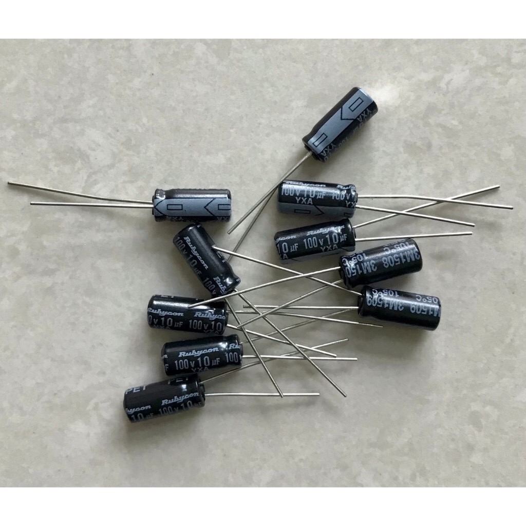 10UF 100V DIP Rubycon (1ชุดมี10ตัว)