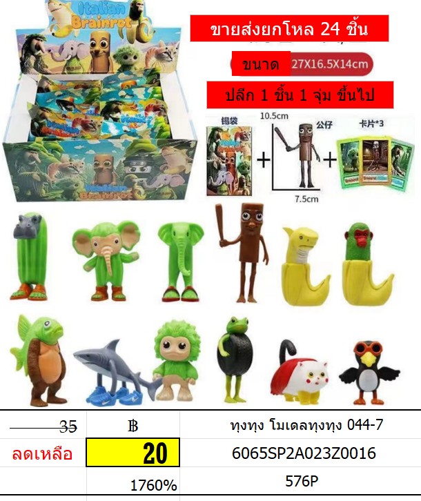 ทุงทุง โมเดลทุงทุง 044-7 จุมทุงทุง ของเล่นทุงทุง