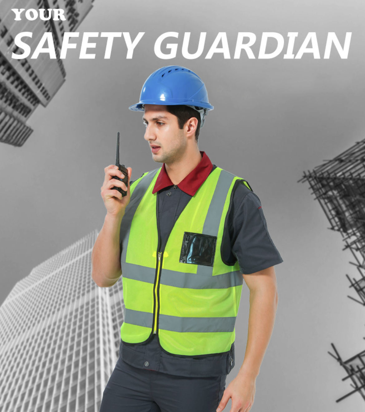 เสื้อสะท้อนแสงรุ่นเต็มตัว (Suresafe Safety Vest) มีช่องเสียบบัตรและปากกา ขายส่ง/ราคาถูก