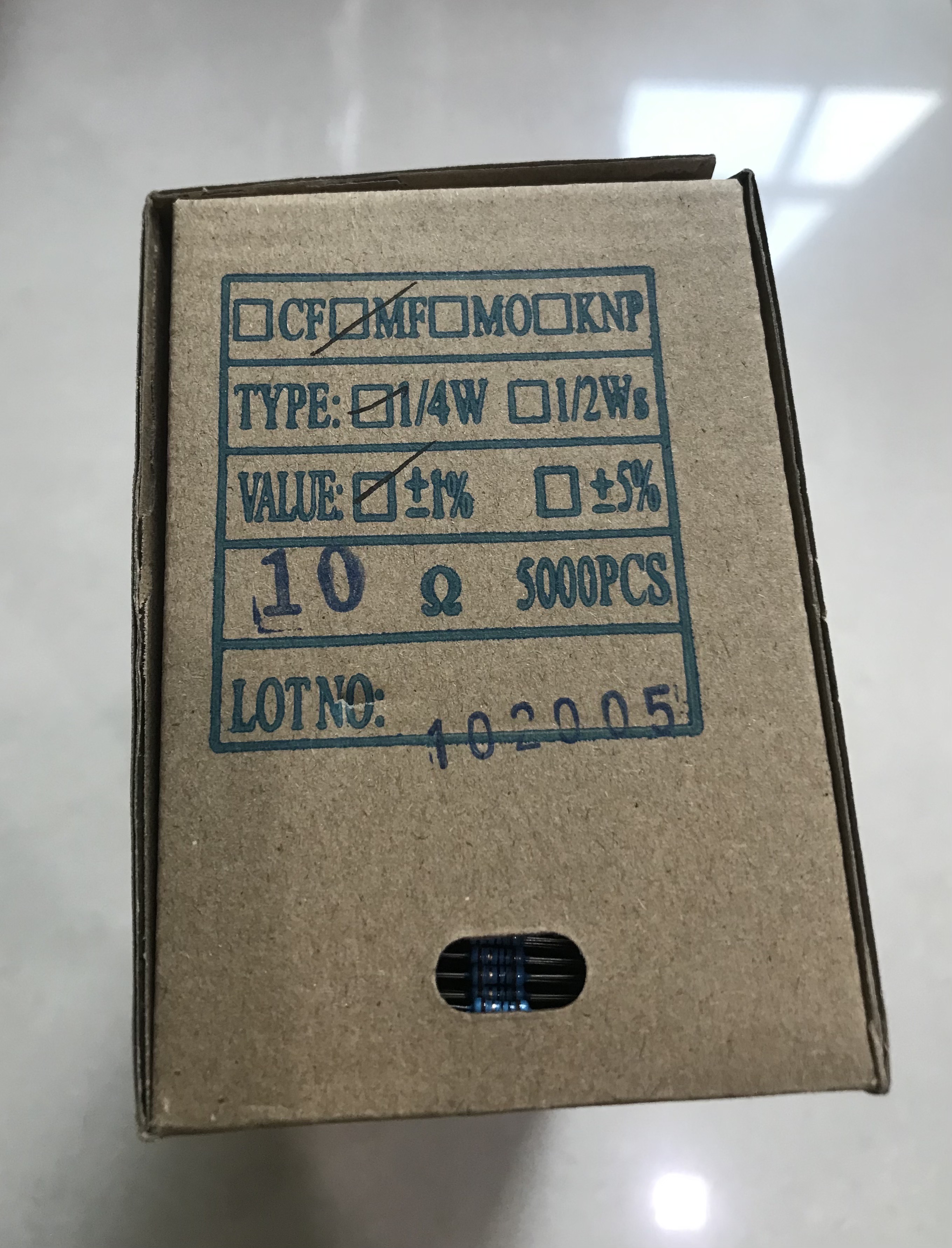 10R 1/4W 金属膜Metal Film 1% (1ชุดมี100ตัว)