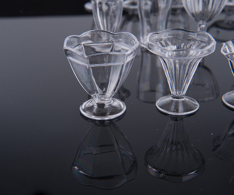 ชุดแก้วจิ๋วสำหรับDIYงานประดิษฐ์ดินปั้นจิ๋วสำหรับนักสะสมและนักประดิษฐ์มินิอาหารและเล่นถ้วยไอศกรีมซันเดย์ถ้วย