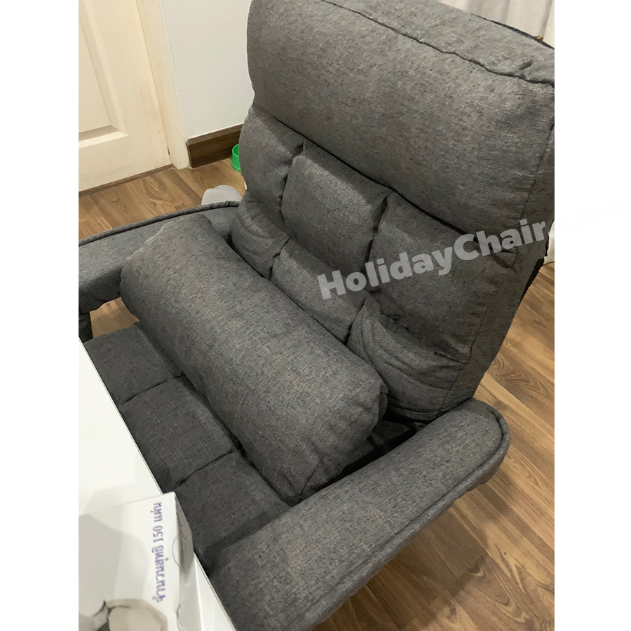 โซฟาญี่ปุ่น มีที่วางแขน พร้อมหมอน โซฟาพับ โซฟาเบด เก้าอี้ญี่ปุ่น เก้าอี้นั่งพื้น โซฟาปรับนอน โซฟานั่งพื้น รุ่น HC-056 (สีเทา)