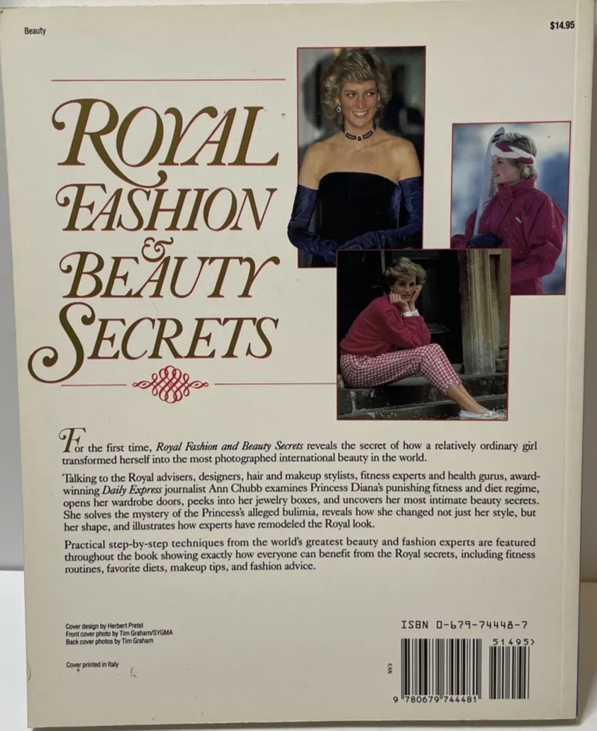 Royal Fashion and Beauty Secrets..Princess Diana... By Ann Chubb- Paperback 1992