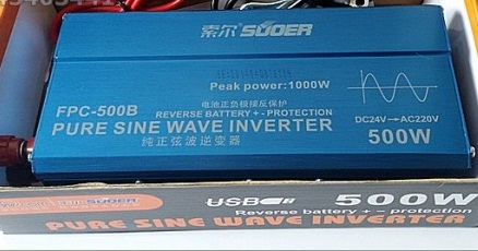 อินเวอร์เตอร์ 24V 500w SUOER (FPC-500B) PURE SINE WAVE