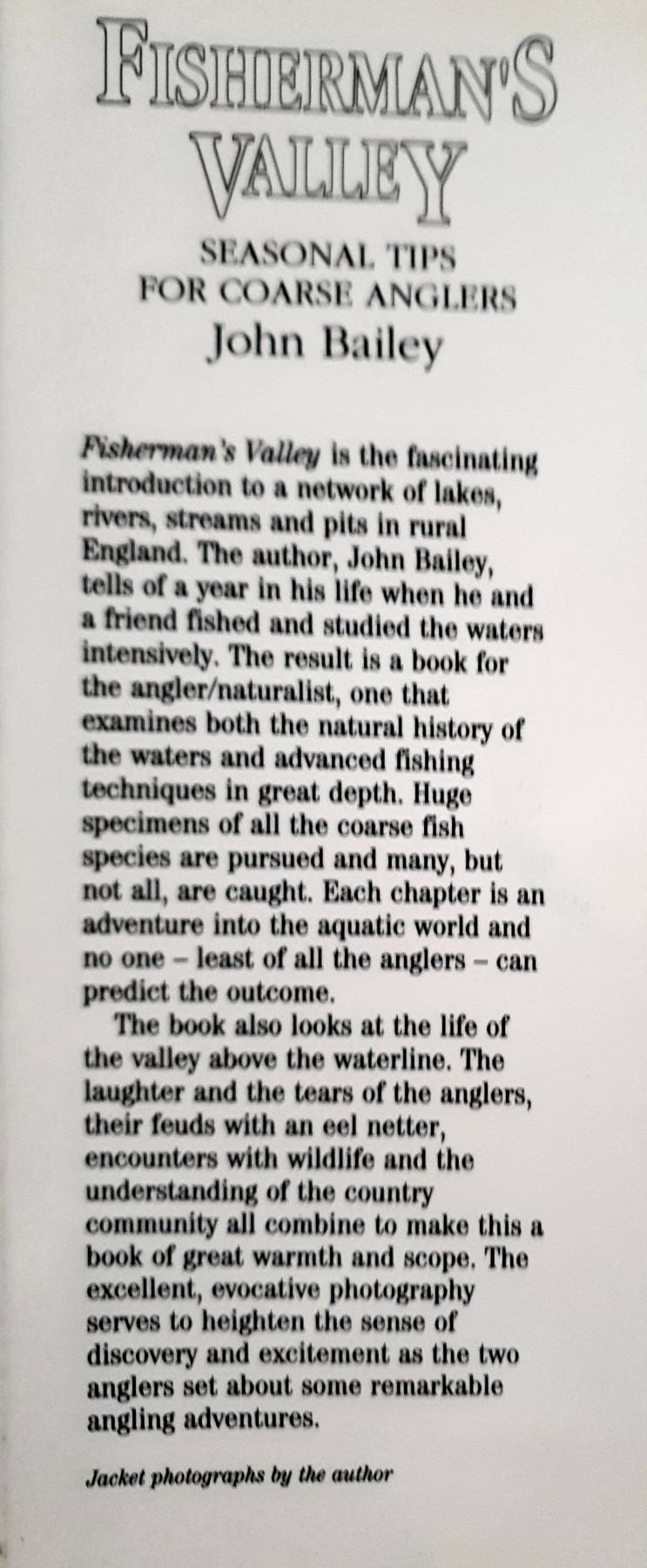 Fisherman'S Valley Hardcover – 1992 by John Bailey