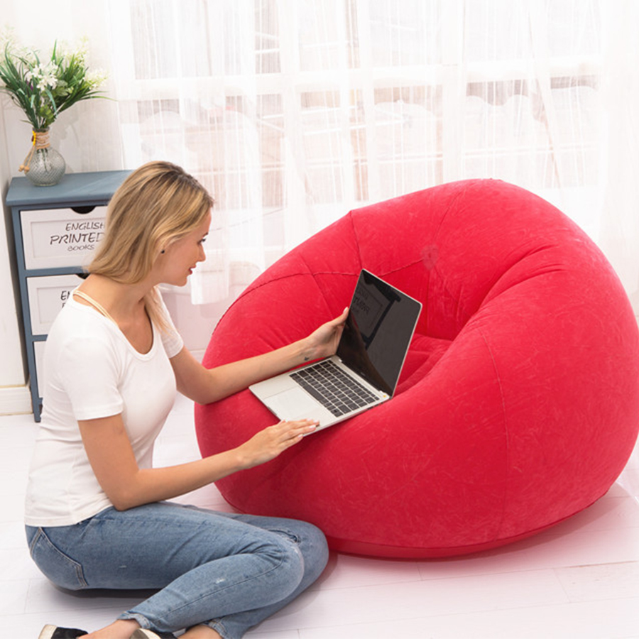 โซฟาเป่าลม ทรงหยดน้ำ โซฟาลม เก้าอี้เป่าลม เก้าอี้ Beanbag โซฟาญี่ปุ่น โซฟานั่งพื้น ที่นั่งเป่าลม (สีแดง) รุ่น HC-024