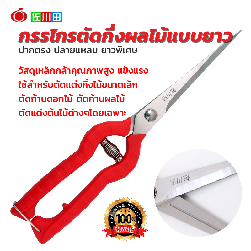 กรรไกรตัดกิ่งปลายแหลมยาวพิเศษ ยี่ห้อซากาวะดะ(Sagawada) P-905 ของแท้ สำหรับตัดแต่งกิ่งไม้ขนาดเล็ก ตัดก้านดอกไม้