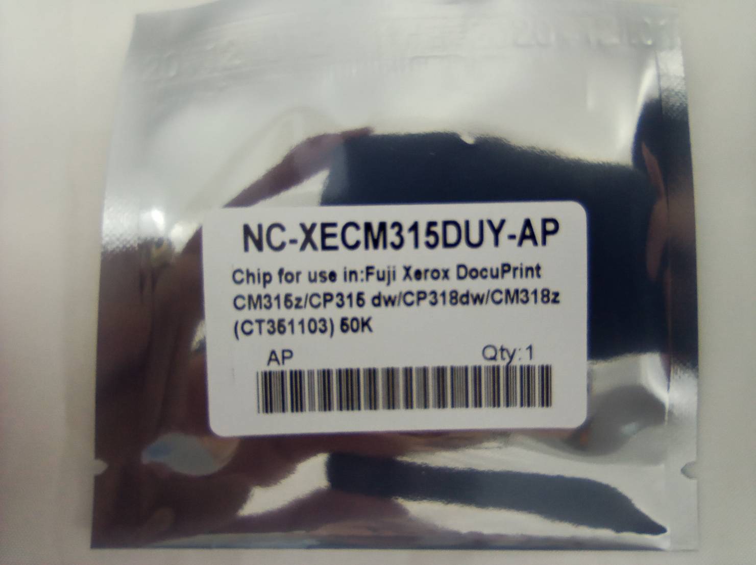 ชิปดรัม B C M Y CHIP DRUM FOR FUJIT XEROX DOCUPRINT CP315dw/CP318dw/CM315z/CM318z CT351100/CT351101/CT351102/CT351103 350 กรัม