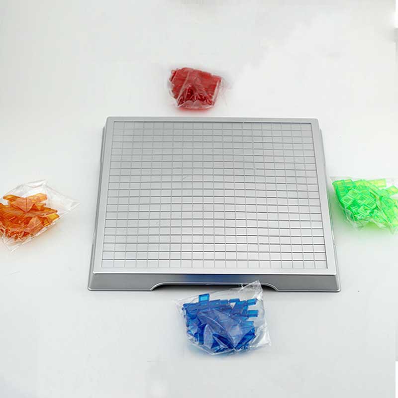 บอร์ดเกมส์สำหรับทุกวัย The Strategy game เหมาะสำหรับเสริมสร้างพัฒนาการสมองอัจฉริยะTetris เกมกระดาน Intellect Grid Board 4 ผู้เล่นรุ่นทรัมเป็ต Gladiator