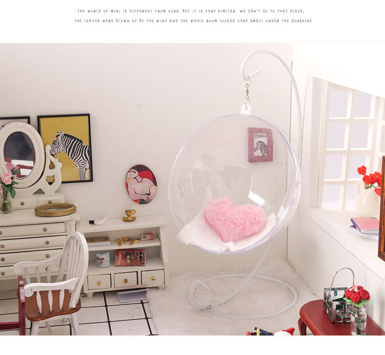 เก้าอี้จิ๋วแบบตะกร้าแขวนแขวนเก้าอี้เหมาะสำหรับเป็นพร๊อพตุ๊กตา Ob11 อุปกรณ์ประกอบฉากฉากถ่ายภาพเด็กพร้อมตุ๊กตา GSC