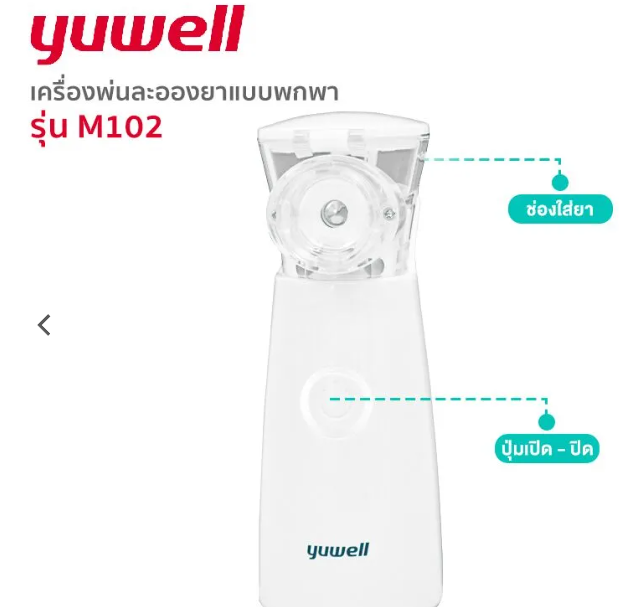 เครื่องพ่นละอองยาแบบพกพา YUWELL รุ่น M102 (Mesh Nebulizer)