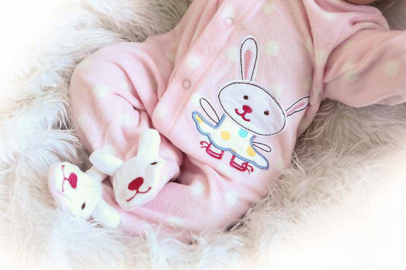ตุ๊กตาเด็กทารกจำลองเสมือนจริงน้อง pink rabbit white dot งานแท้เสมือนทารกจริงREBORN DOLL NPK BRAND