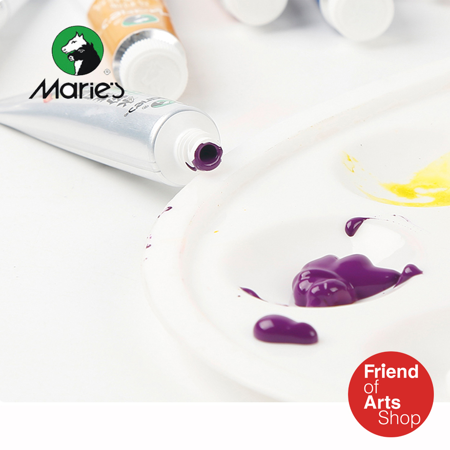 สี Marie's Gouache หลอดอลูมิเนียม 12ML/หลอด กล่องละ 18สี