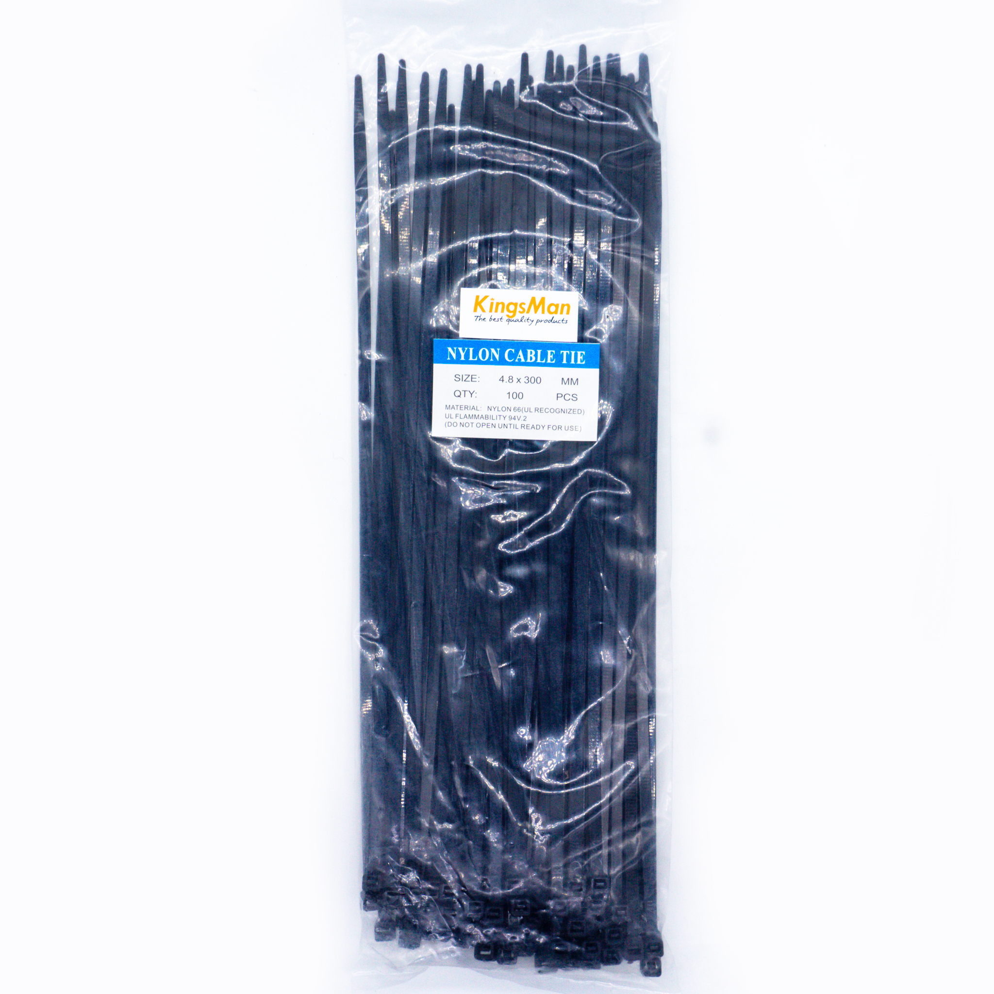 สายรัดเคเบิ้ลไทร์ KingsMan ที่รัดสายไฟ (Nylon Cable Ties) 100 ชิ้น/ถุง
