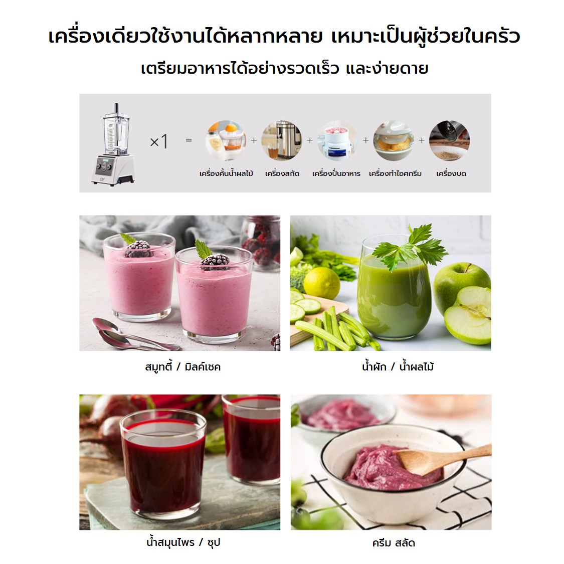 เครื่องปั่นสมูทตี้ JTC รุ่น 900D OmniBlend 6