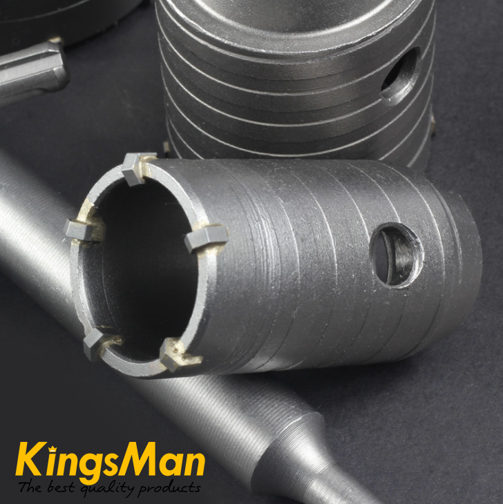 โฮลซอเจาะคอนกรีต KingsMan ฟันคาร์ไบร์ แข็งทนทาน ใช้นาน ใช้กับสว่านโรตารี่ (แยกขายหัวเจาะกับด้ามต่อ)