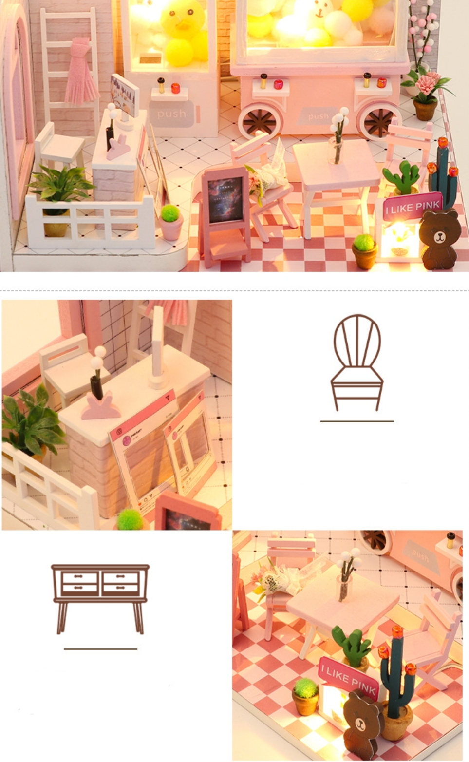 โมเดลจำลองร้านคีบตุ๊กตา หยอดเหรียญ สไตล์ญี่ปุ่น เหมาะสำหรับนักประดิษฐ์และนักสะสมโมเดลโดยเฉพาะ