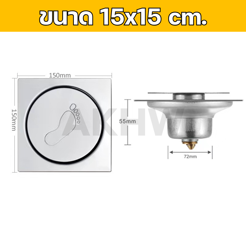 ตะแกรงน้ำทิ้งแบบกดเปิดปิด KingsMan สแตนเลส SUS304 แข็งแรง ไม่เป็นสนิม [ขายปลีก/ส่ง]