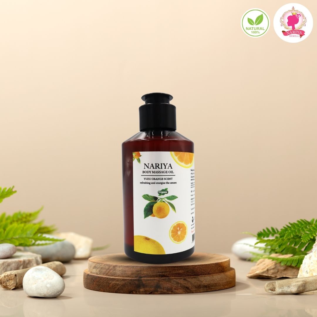 (ขนาดพกพา) น้ำมันนวดอโรม่า Body Massage Oil กลิ่นส้มยูซุ ขนาด 150 มิลลิลิตร น้ำมันนวด นวดผ่อนคลาย SKU-00079