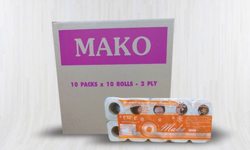 กระดาษทิชชู ม้วนเล็ก MAKO (100 ม้วน/ลัง)