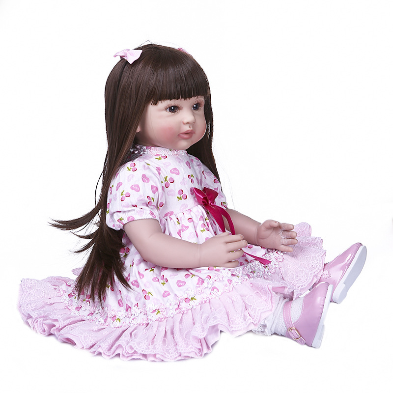 REBORN DOLL ตุ๊กตาผมยาวแบบนั่งเองได้มาในชุดหวานสีชมพูและมีน้องยูนิคอร์นติดตามทุกแห่งหน