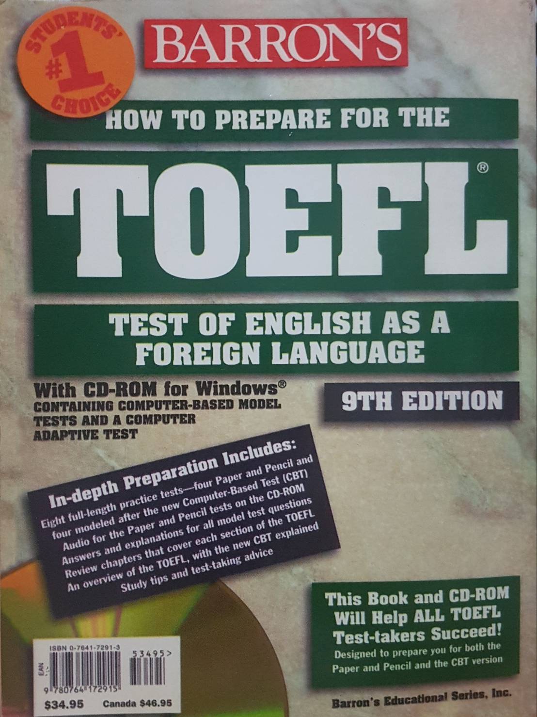 How to Prepare for the TOEFL Test of English as a Foreign Language (Not incluted CD-ROM) BARRON'S