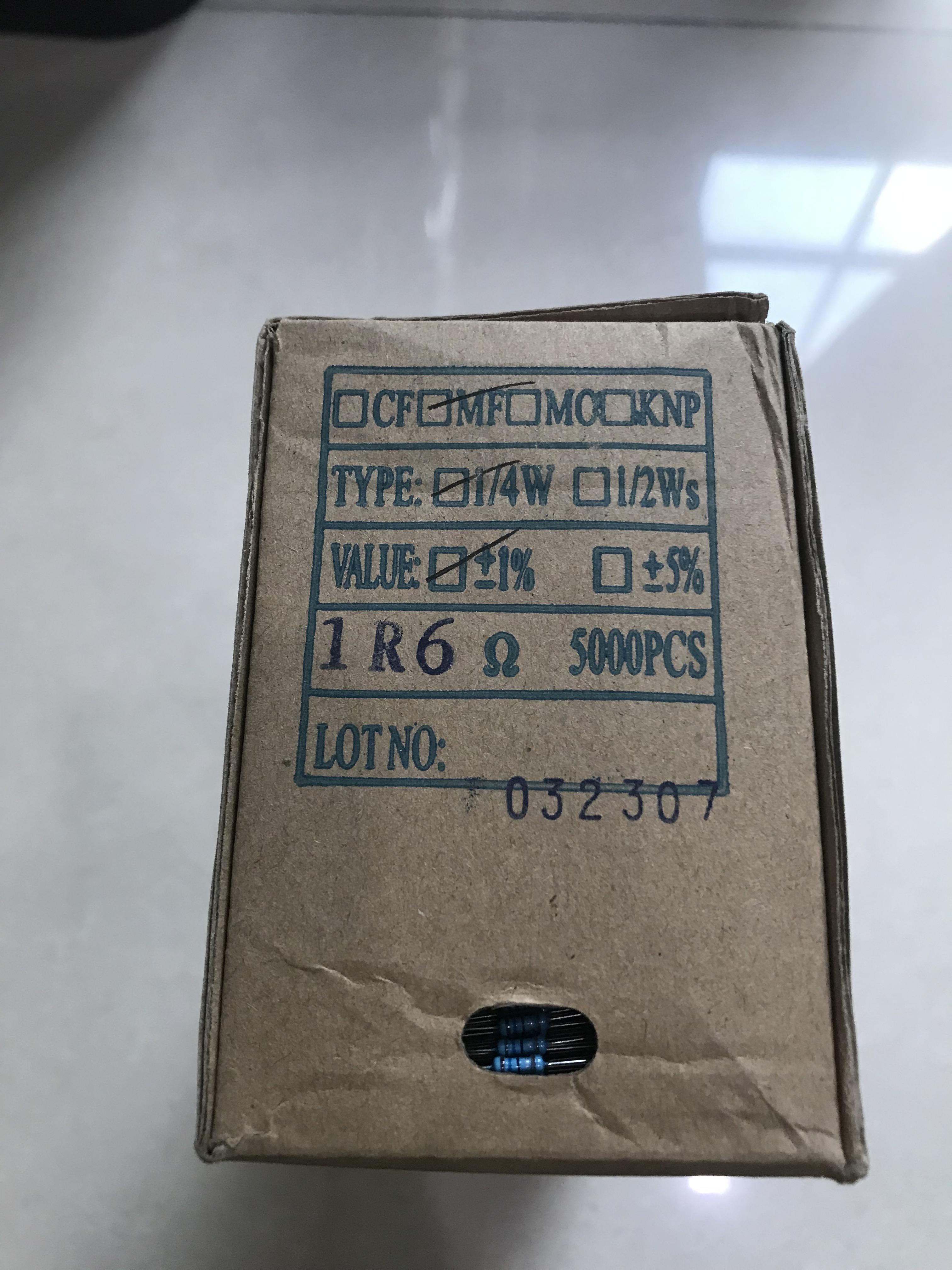 1.6R 1/4W 金属膜Metal Film 1% (1ชุดมี100ตัว)