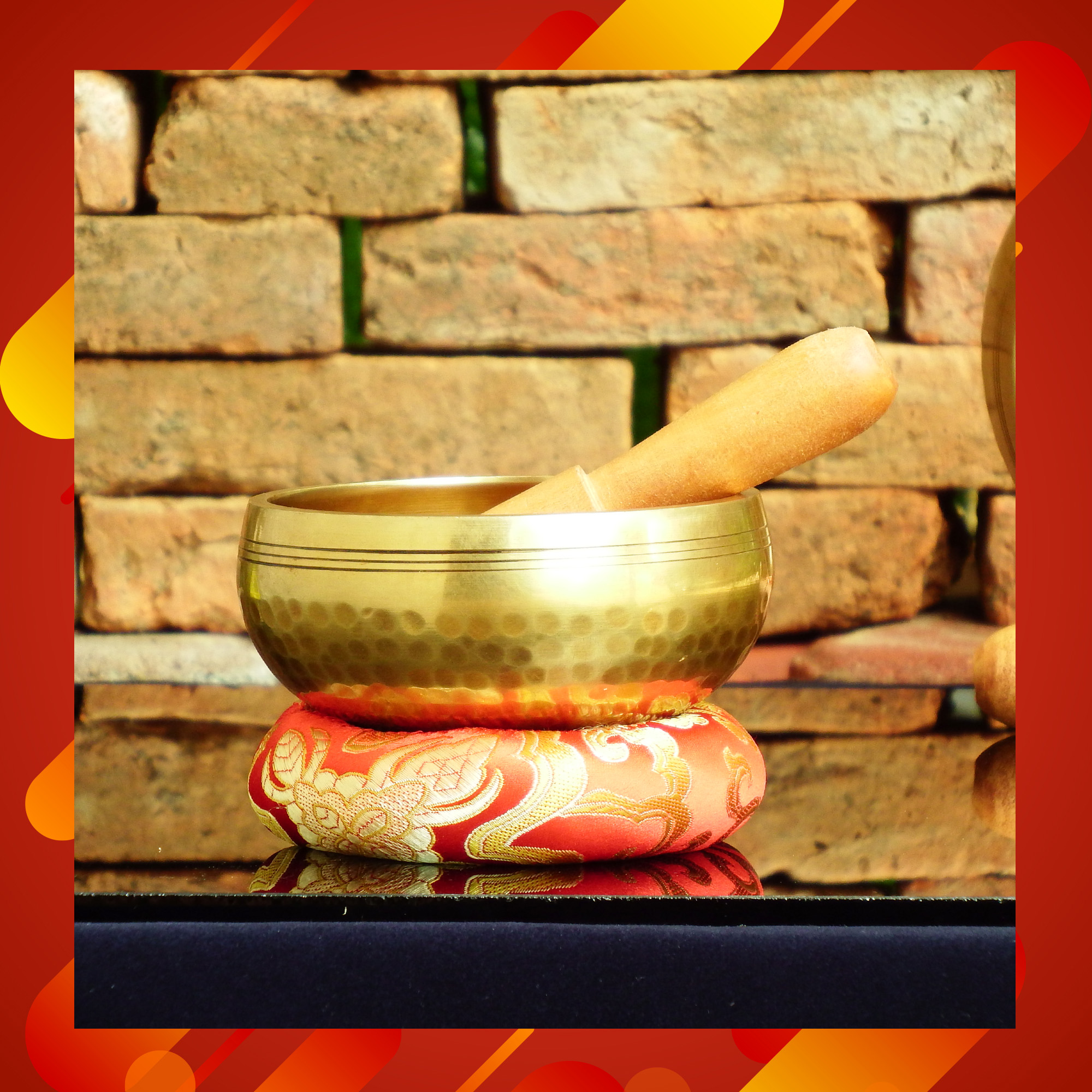 ขันทิเบต(ทองเหลือง) Tibetan Singing Bowl งานทำมือโดยช่างฝีมือชาวเนปาล (11 cm.)