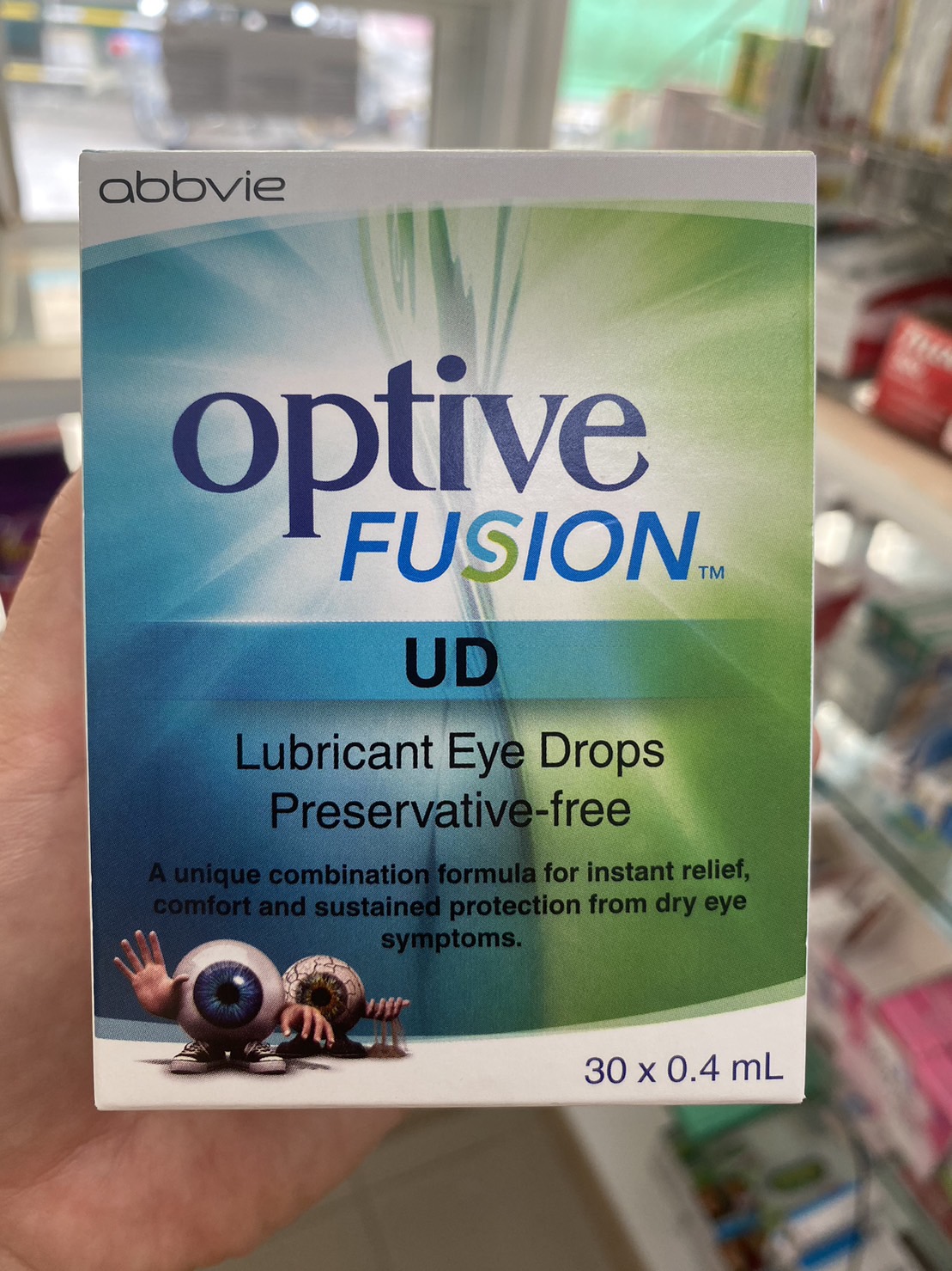 Optive Fusion UD 1 กล่อง 30 หลอด น้ำตาเทียมชนิดรายวัน ไม่ผสมสารกันเสีย