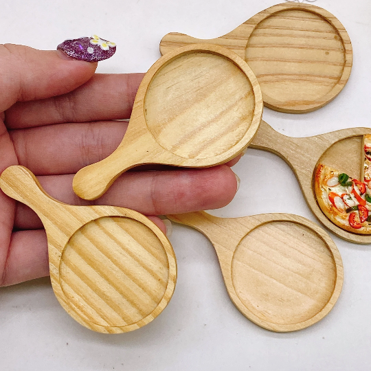 5 pieces Miniature Wooden Tray