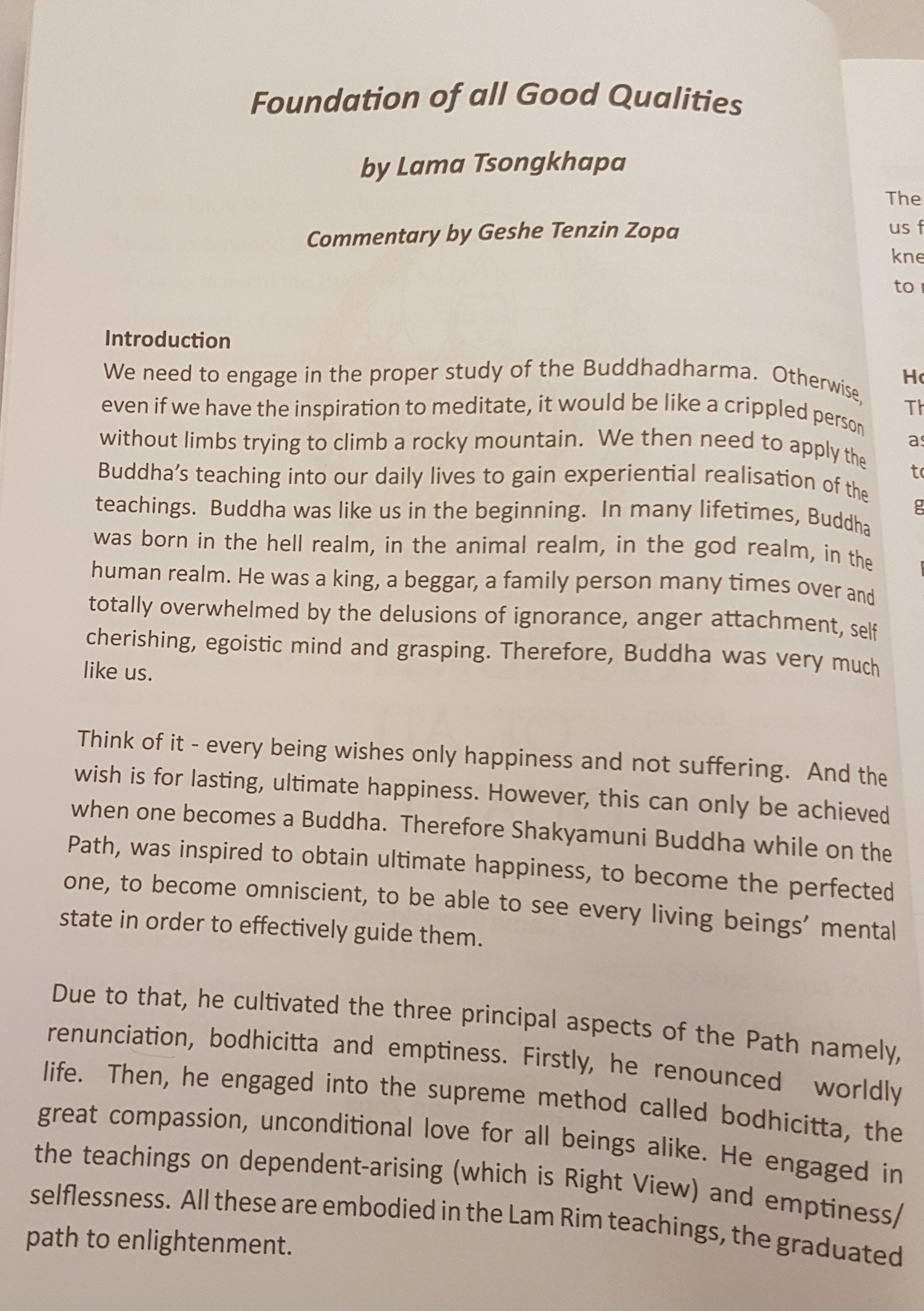 Buddha Nature & Preliminary Prayers and their Explanations