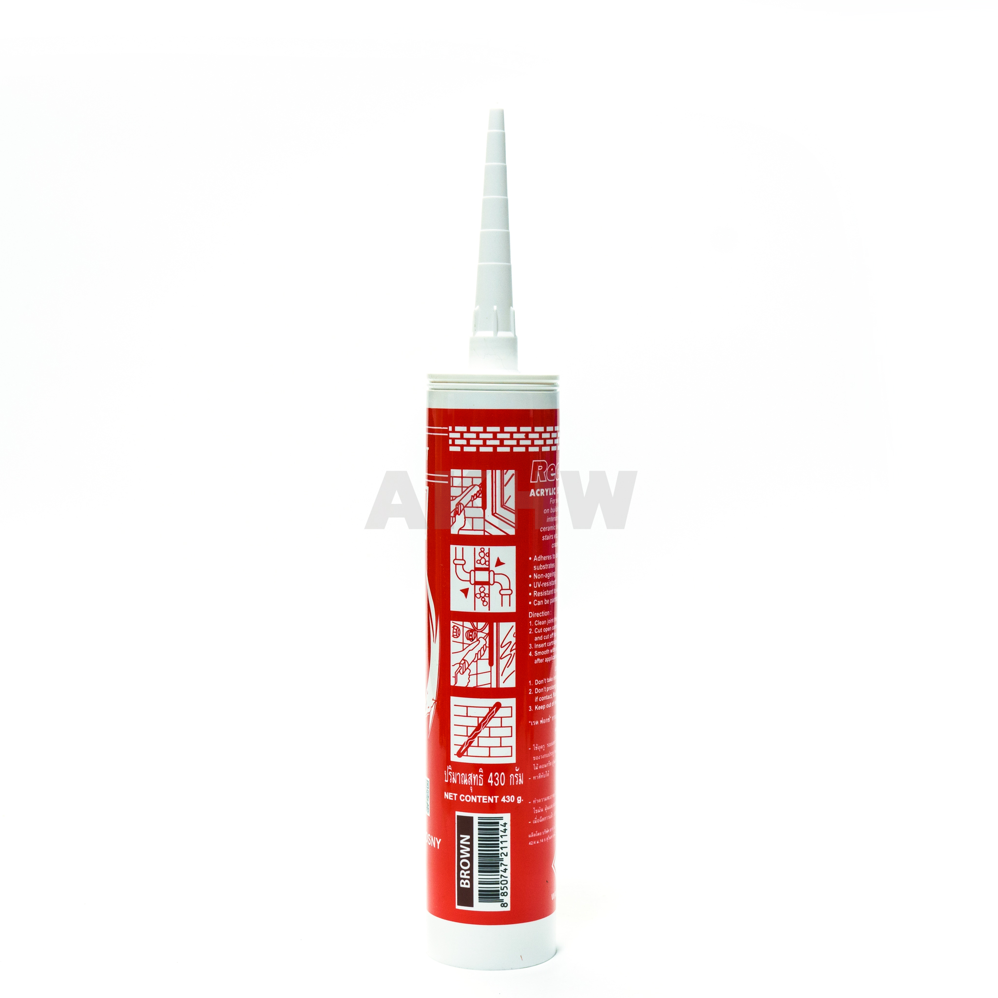 REDFOX กาวอะคลิลิคซีแลนท์ 430 กรัม อุดรอย/รูรั่วต่อของงานปูน คอนกรีต ไม้ ไวนิล อิฐ ทาสรทับได้ [ขายส่ง]